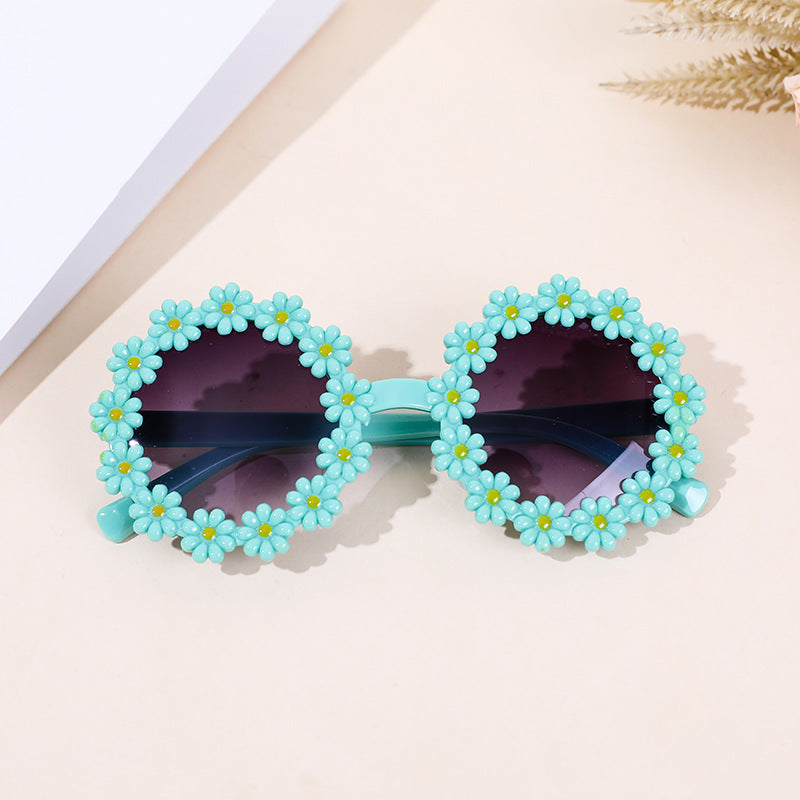 Green Flower Glasses