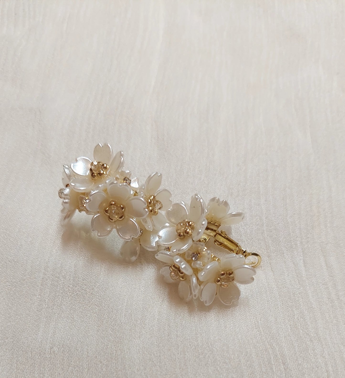 White Flower Earrings