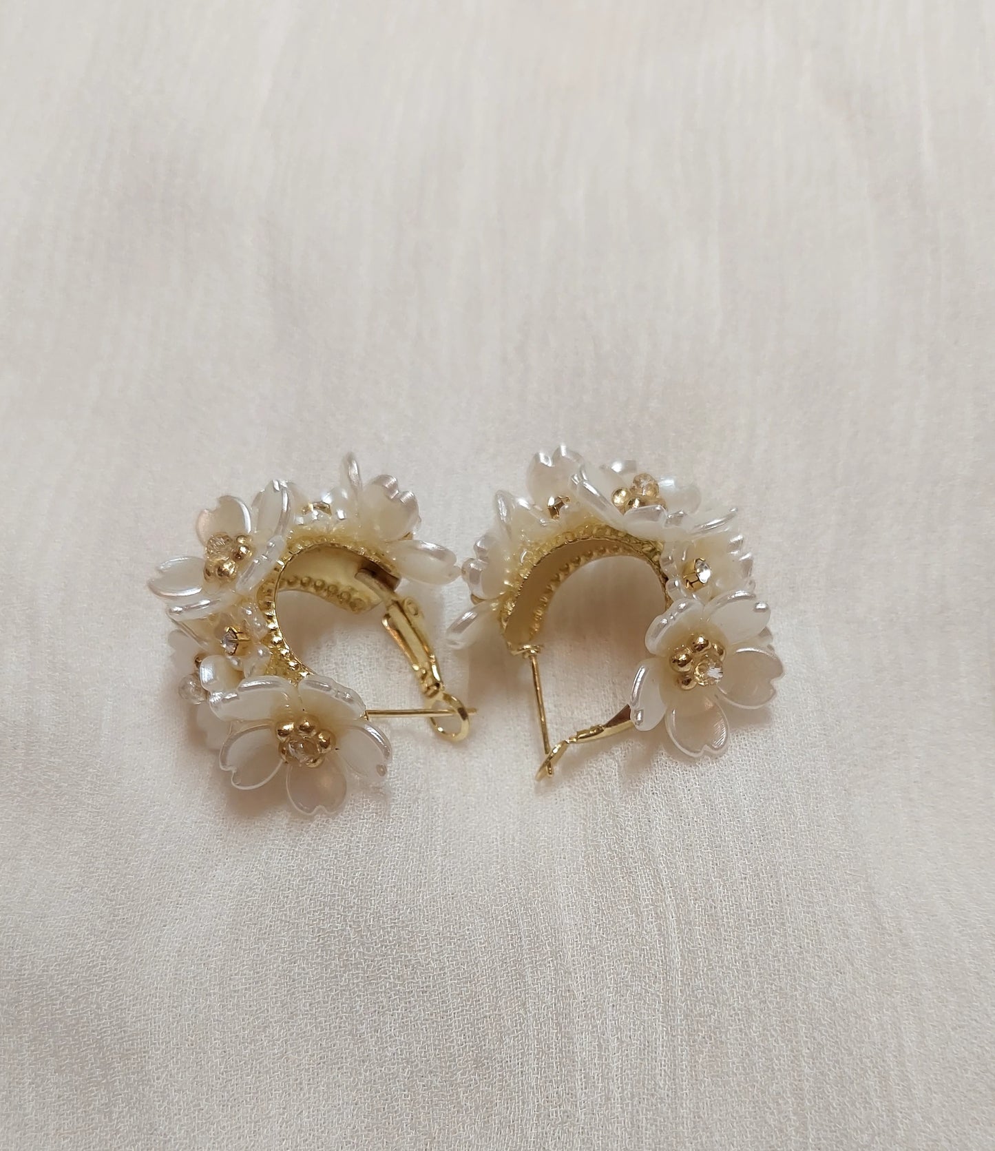 White Flower Earrings