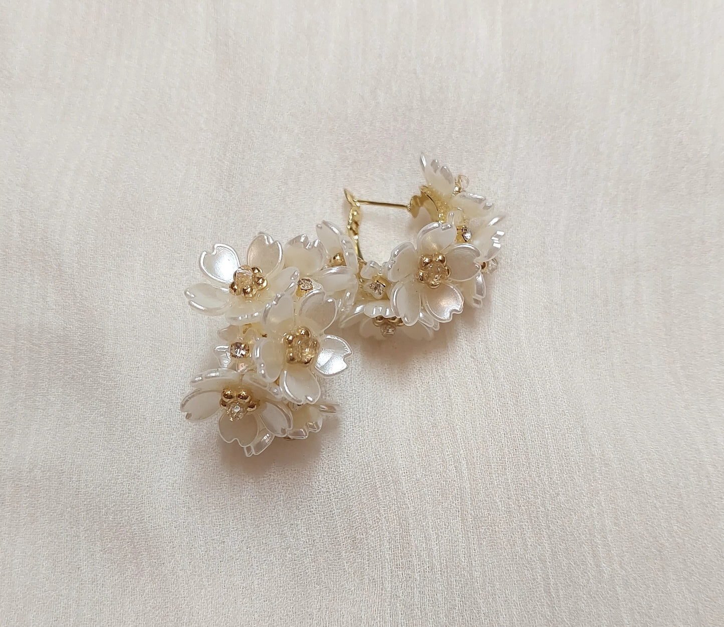 White Flower Earrings
