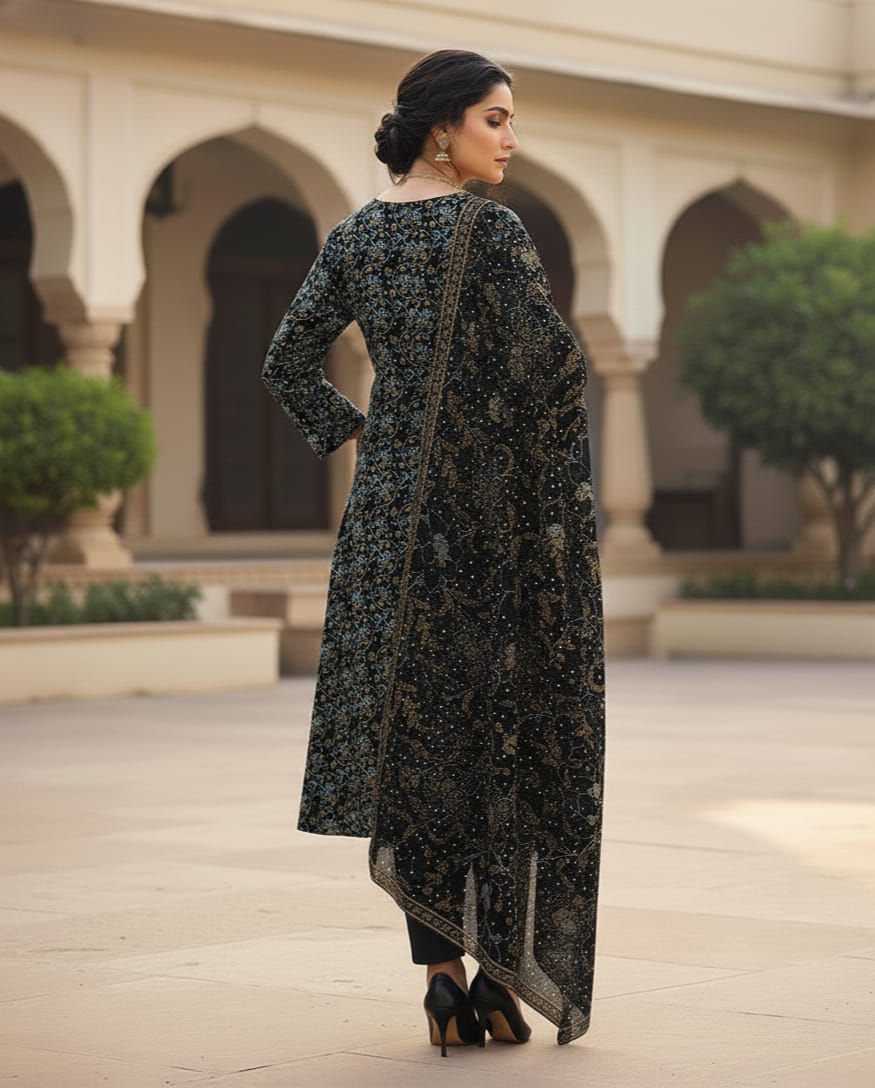 2 PC-Unstitched Printed Cambric Suit- BM