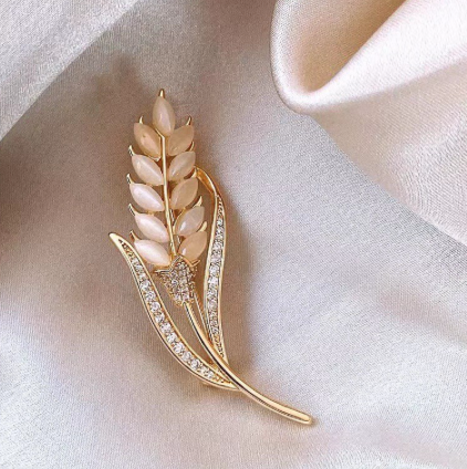 Wheat Brooch Stone Collar Pins