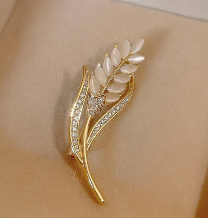 Wheat Brooch Stone Collar Pins