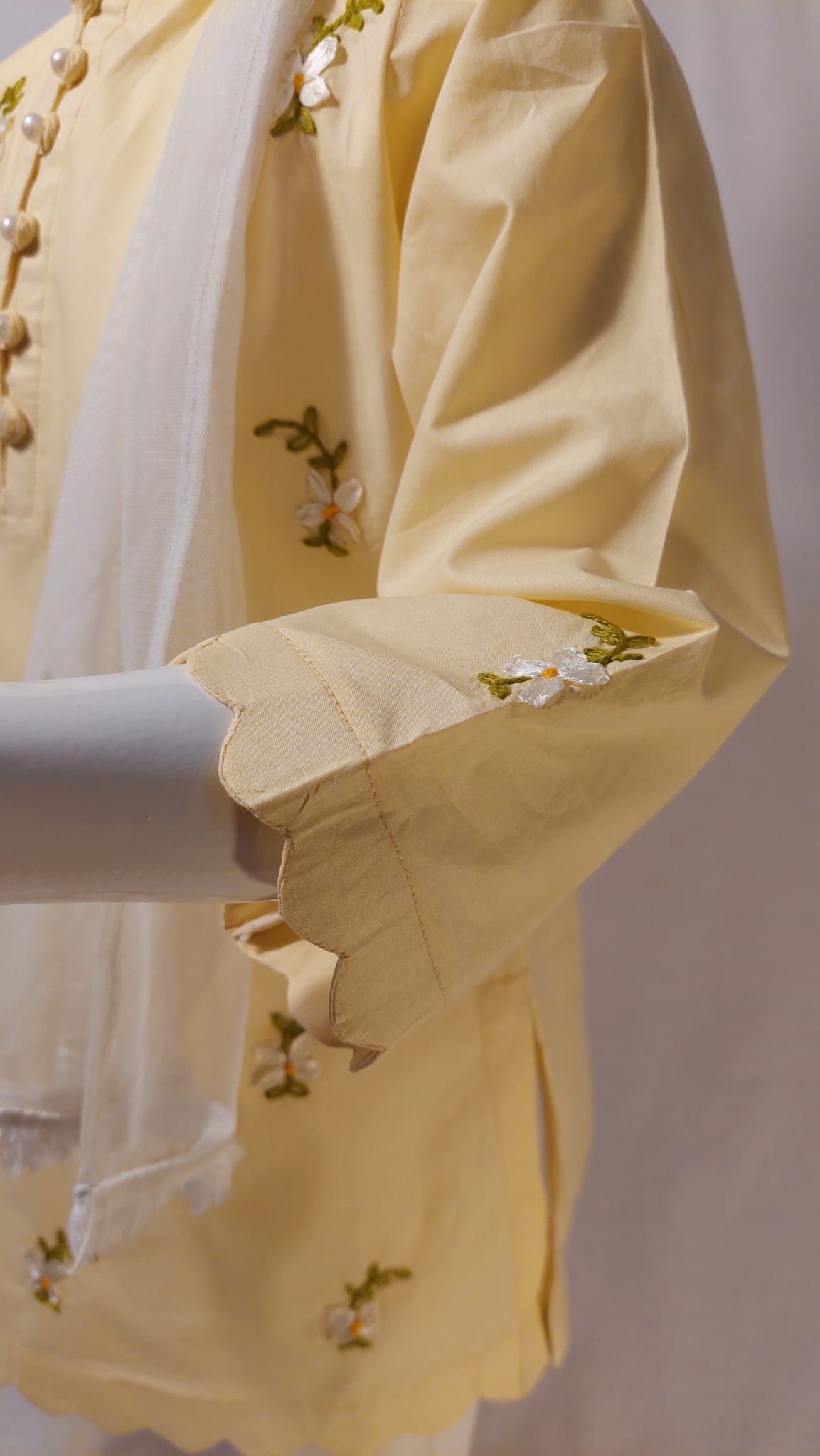 White Flowers On Yellow