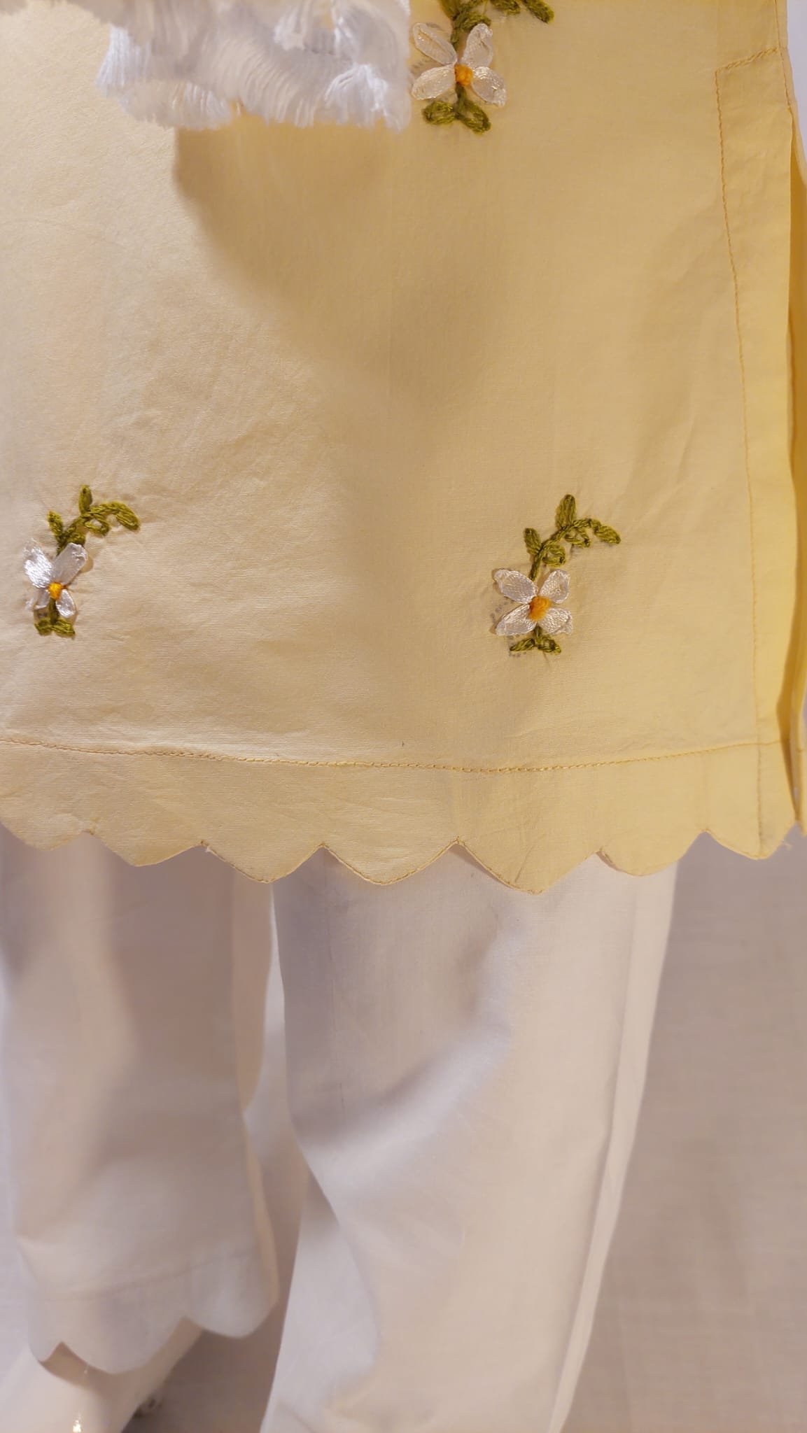 White Flowers On Yellow