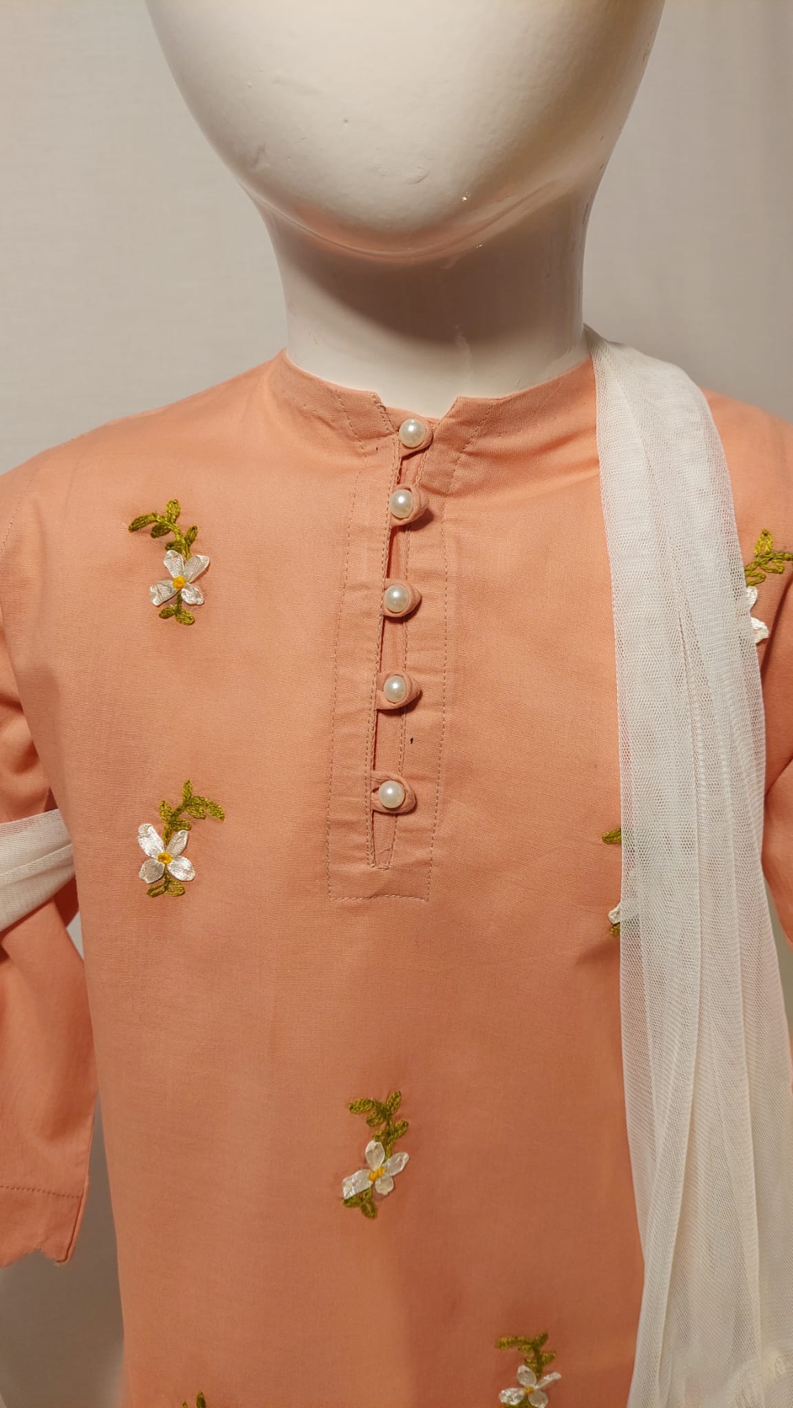White Flowers On Peach