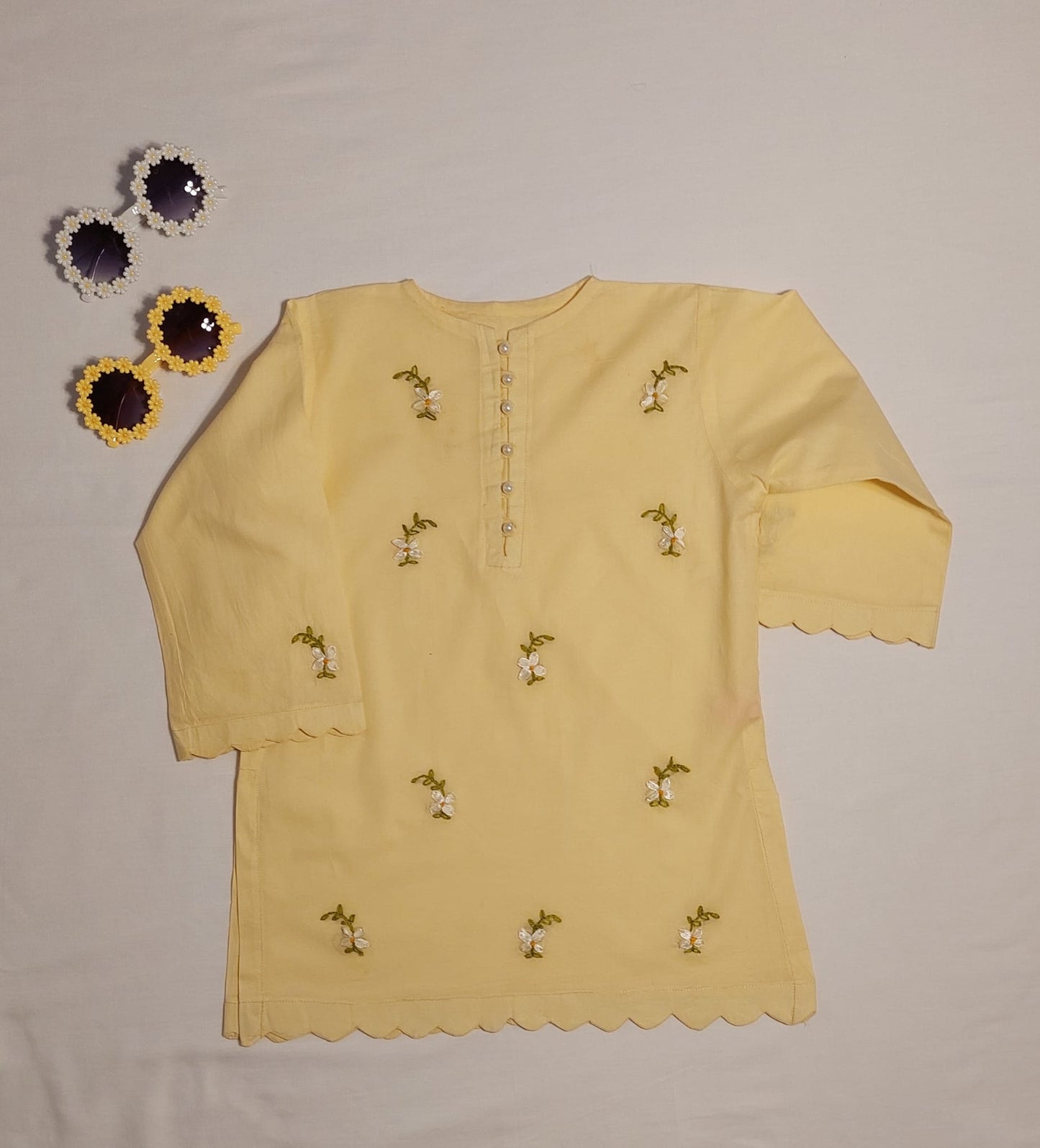 White Flowers On Yellow
