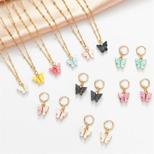 Butterfly Necklace and Earrings