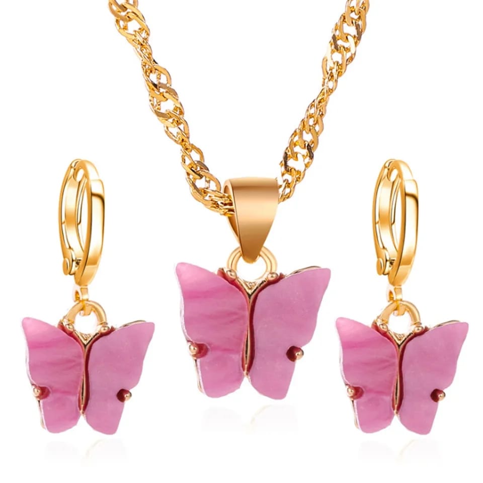 Butterfly Necklace and Earrings