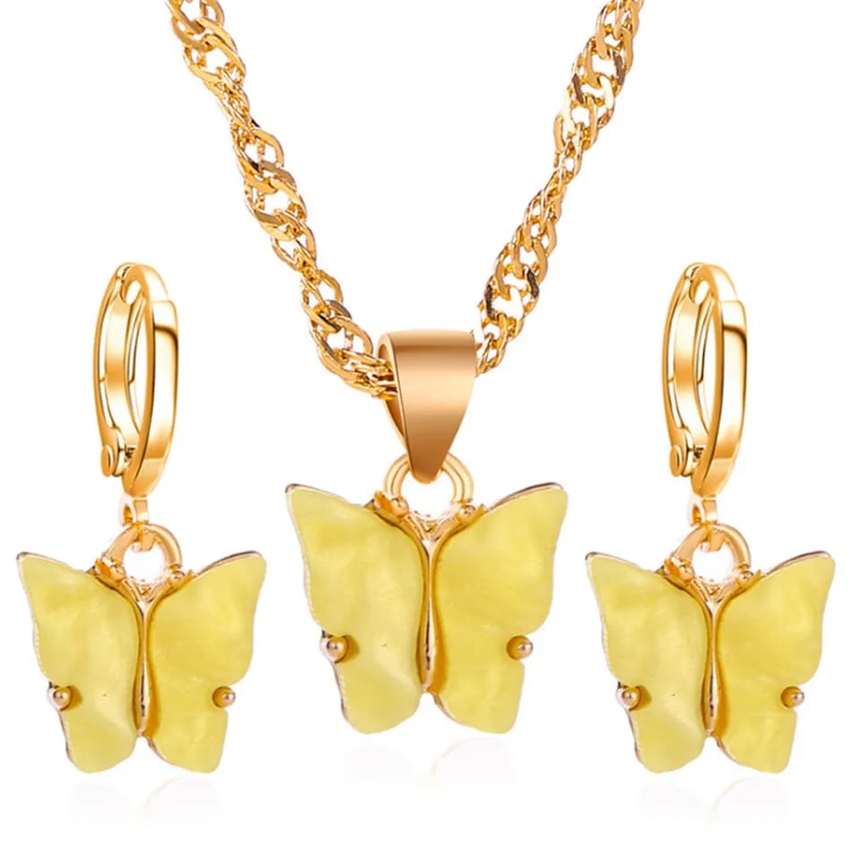 Butterfly Necklace and Earrings