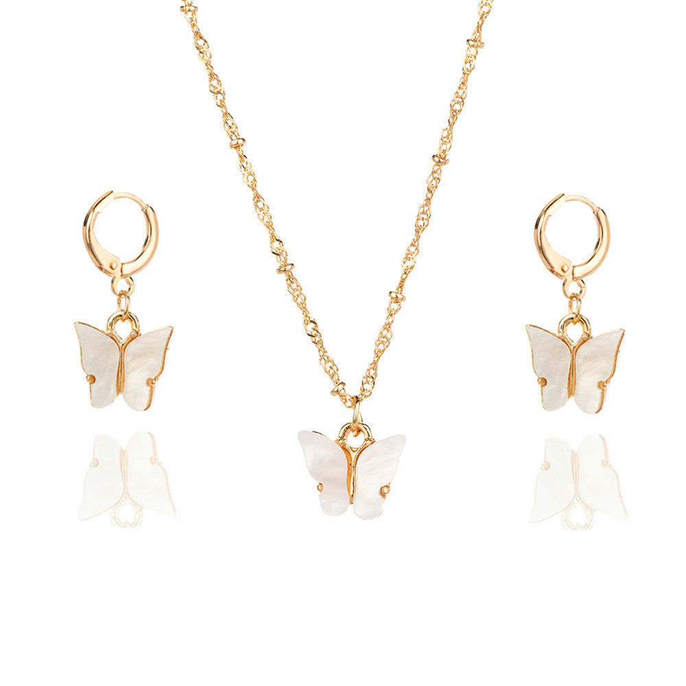 Butterfly Necklace and Earrings