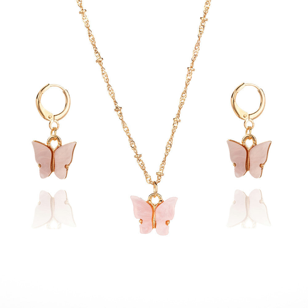 Butterfly Necklace and Earrings