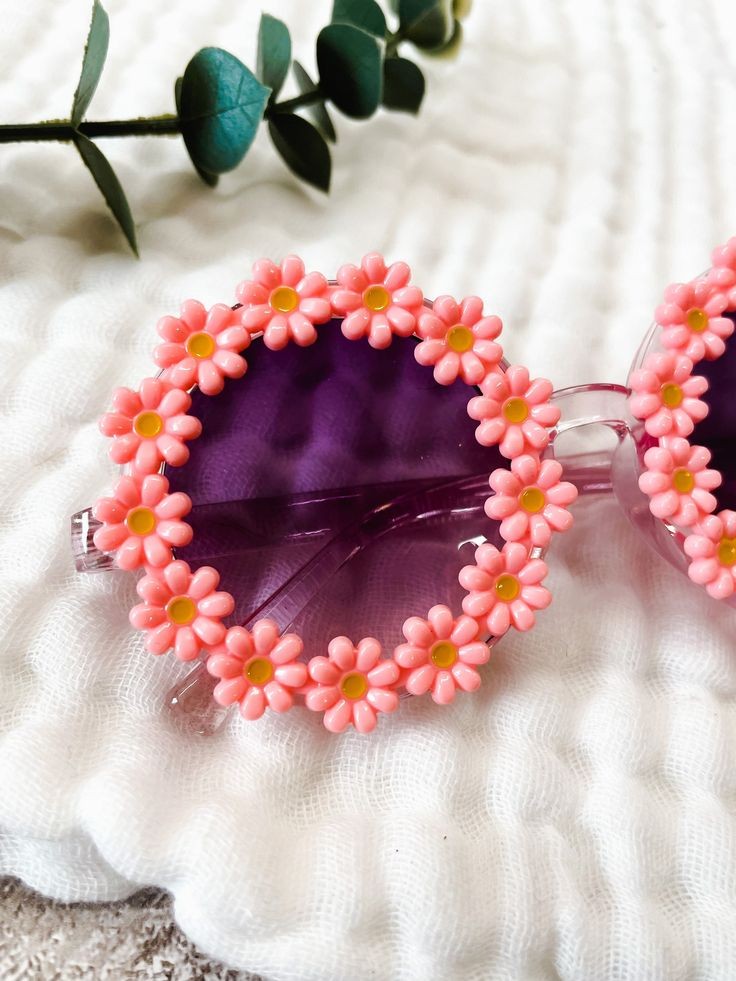 Orange Flower Glasses