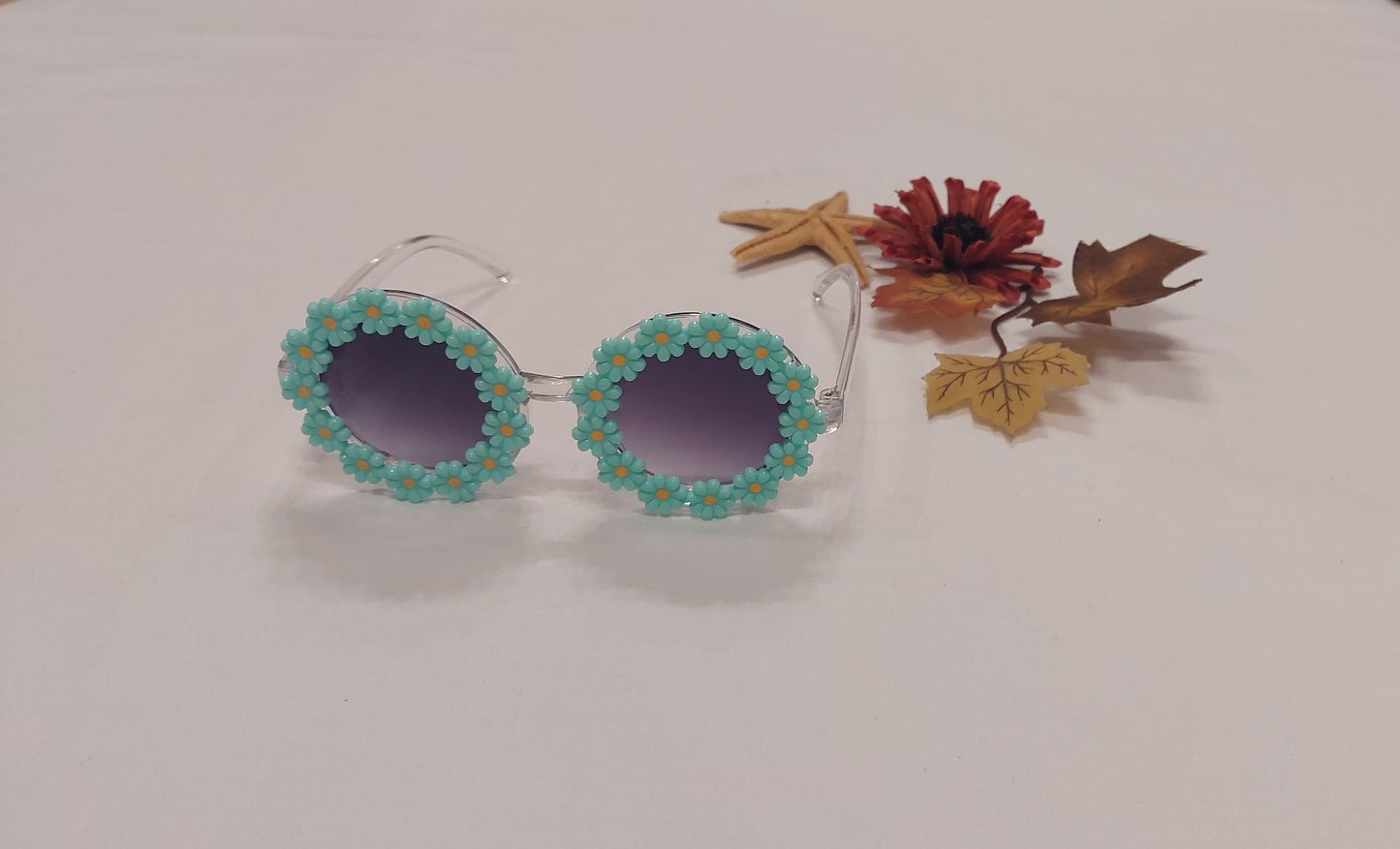 Green Flower Glasses
