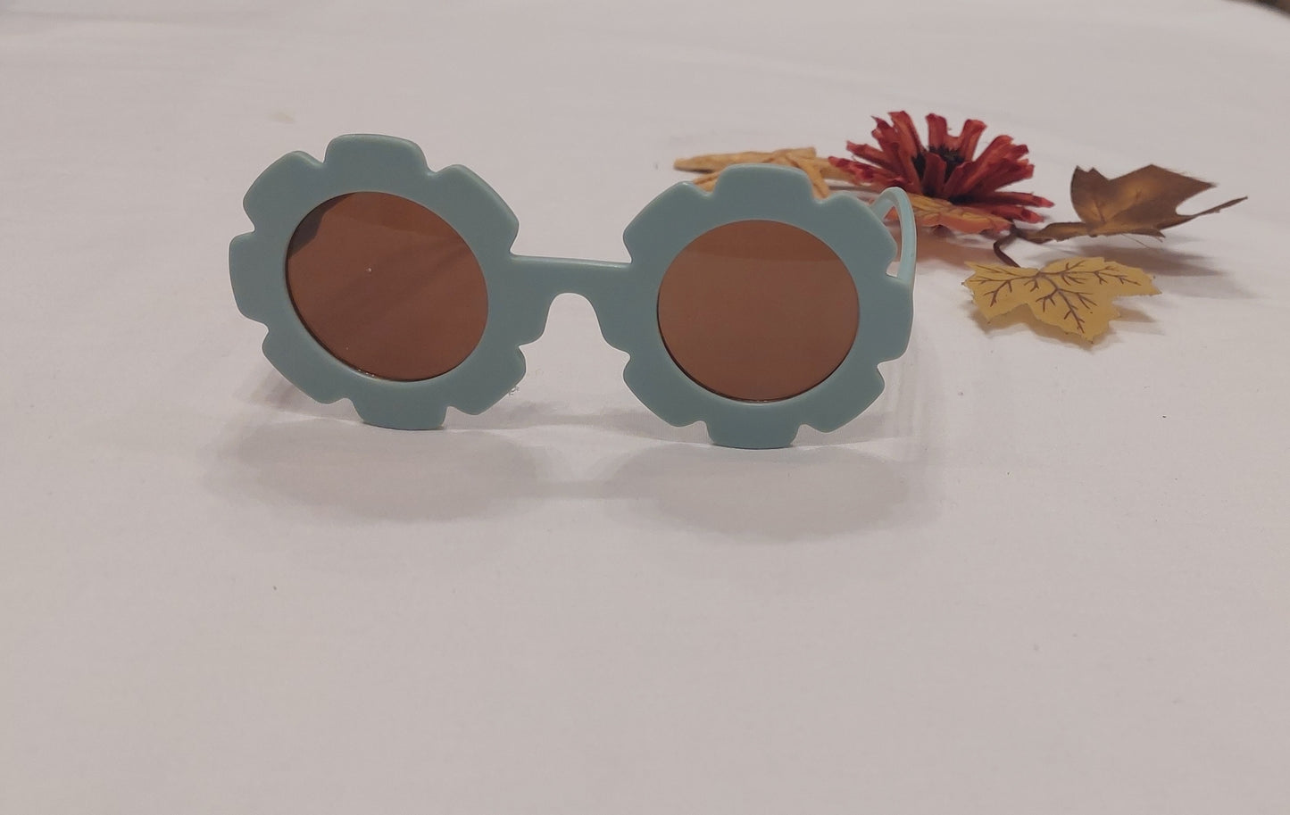 Light Blue Flower Glasses