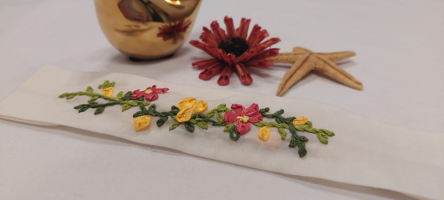 White Embroided Hair Band