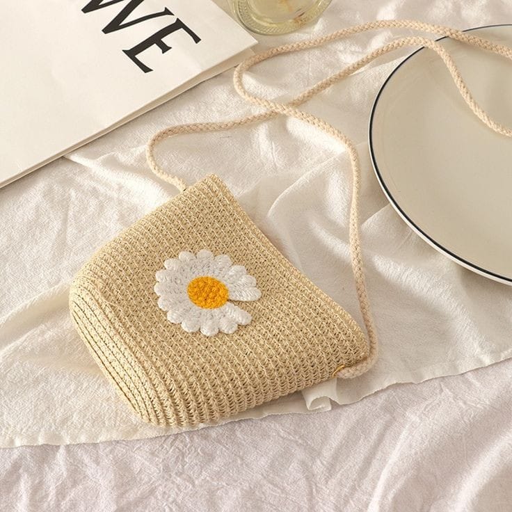 Beige Bag with Flower