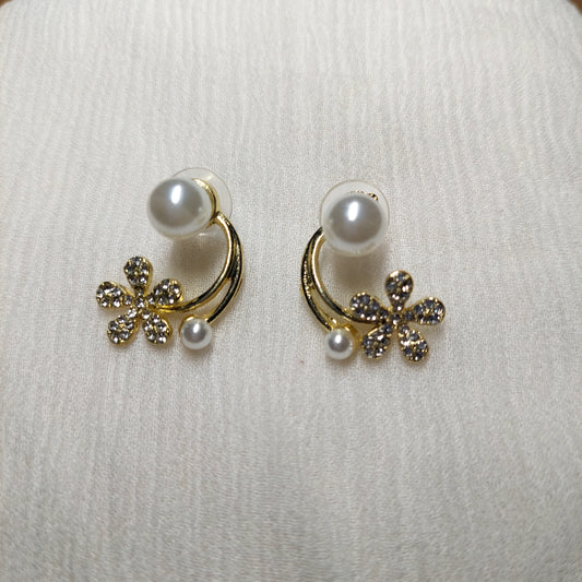 Flower and Pearl Earrings