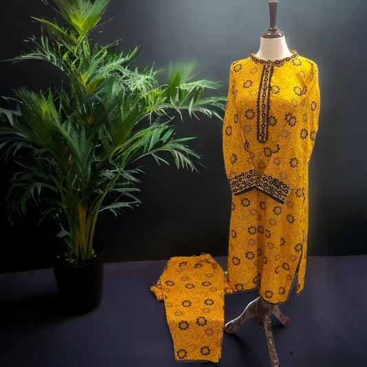 Digital Printed Embroided Suit