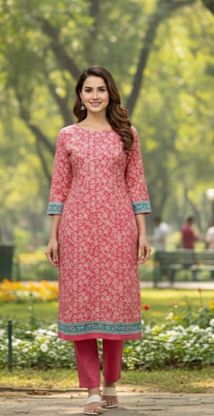 3 PC-Unstitched Printed Cambric Suit- RR