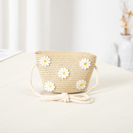 Beige Bag with Flowers